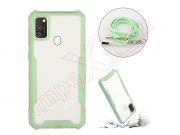 Green and transparent case with lanyard for Samsung Galaxy M30S (SM-M307)